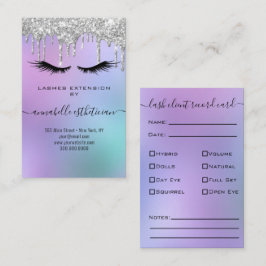 Tarjeta De Visita Registro de cliente de extensión de Eyelash platea