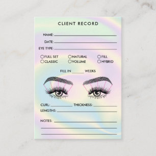 Tarjeta De Visita Registro De Cliente Lash Añadir Holograma De Logot