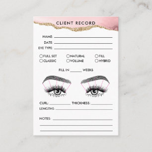 Tarjeta De Visita Registro de cliente Lash Añadir logotipo Agentes r