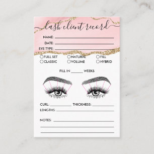 Tarjeta De Visita Registro De Cliente Lash Añadir Logotipo Rubor Aga