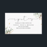 Tarjeta De Visita Registro de Eroenergía Oro y Foliage Eucalyptus<br><div class="desc">Tarjetas de registro blancas de color verde dorado liso</div>