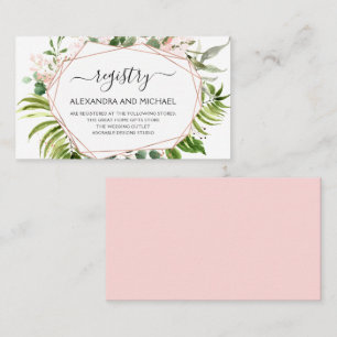 Tarjeta De Visita Registro de Regalos bodas Eucalyptus Greenery