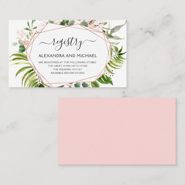 Tarjeta De Visita Registro de Regalos bodas Eucalyptus Greenery (Anverso / Reverso)