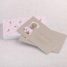 Registro de regalos de Baby Shower de oso rosado n