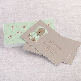Tarjeta De Visita Registro de regalos de Baby Shower de Sage Green T
