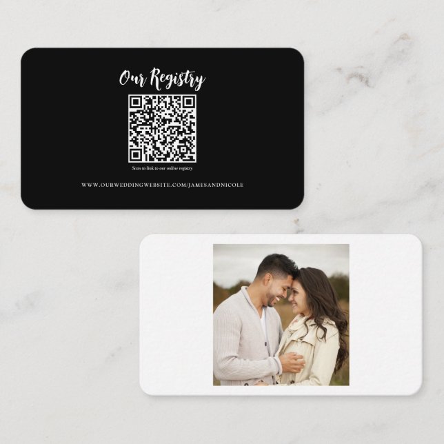 Tarjeta De Visita Registro de Registro Escaneable de Código QR Moder (Anverso / Reverso)