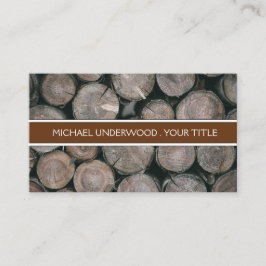 Tarjeta De Visita Registros Rustic Monograma de madera