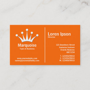 Tarjeta De Visita Regla blanca media (Corona) - Naranja (FF6600)