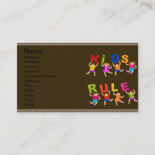 Tarjeta De Visita Regla de los niños