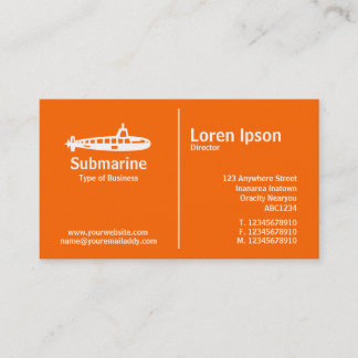 Tarjeta De Visita Regla media - submarino - naranja