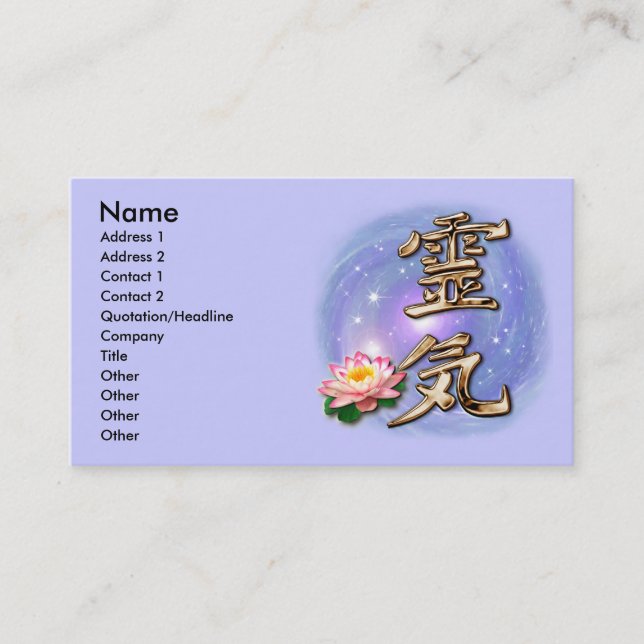 Tarjeta De Visita Reiki (Anverso)