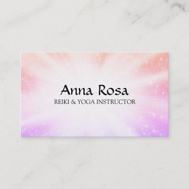 Tarjeta De Visita *~* Reiki: arrecifes de energía curan ráfagas de v (Anverso)