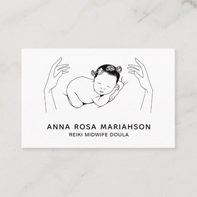 Tarjeta De Visita ** Reiki Birthing . Entrenador de la partera Doula (Anverso)