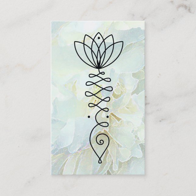 Tarjeta De Visita *~* Reiki Floral Heart Lotus Peony Flower Yoga (Anverso)