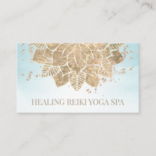 Tarjeta De Visita *~* Reiki Gold Aqua Purpurina yoga Mandala espirit