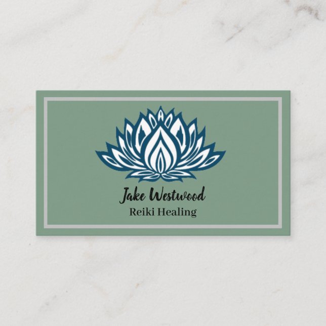 Tarjeta De Visita Reiki Healing White Lotus (Anverso)