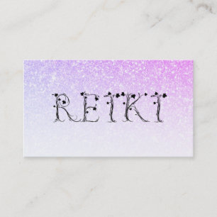 Tarjeta De Visita *~* REIKI Ivy Ombre Purpurina de Lavanda Rosada