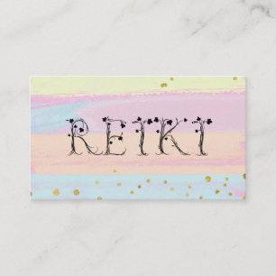 Tarjeta De Visita *~* REIKI Ivy Typography Resumen Pastel
