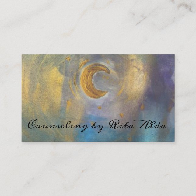 Tarjeta De Visita Reiki Lightworker Moon Star Mystic Business Cards (Anverso)