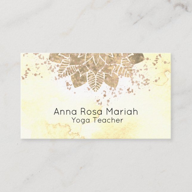 Tarjeta De Visita *~* Reiki Mandala Purpurina de yoga espiritual (Anverso)