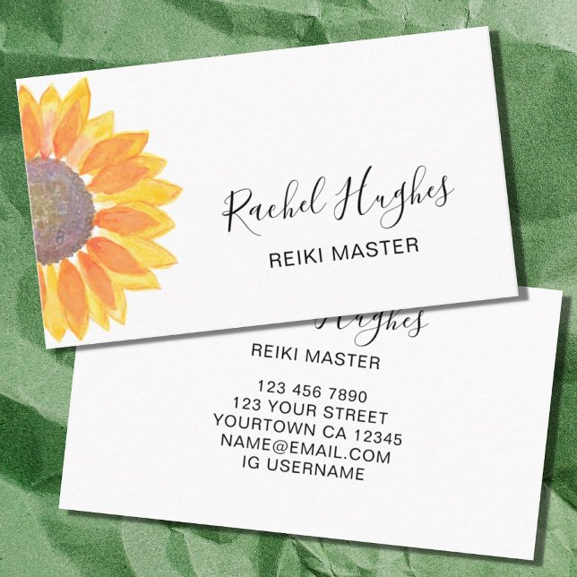 Tarjeta De Visita Reiki Master Sunflower Business Card (Subido por el creador)