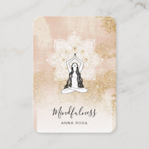 Tarjeta De Visita *~* Reiki Meditación Mujer Rosa QR Mandala Diosa