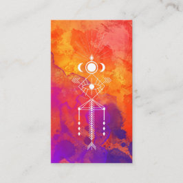 Tarjeta De Visita *~* Reiki Naranja Púrpura Tribal Azteca Primal