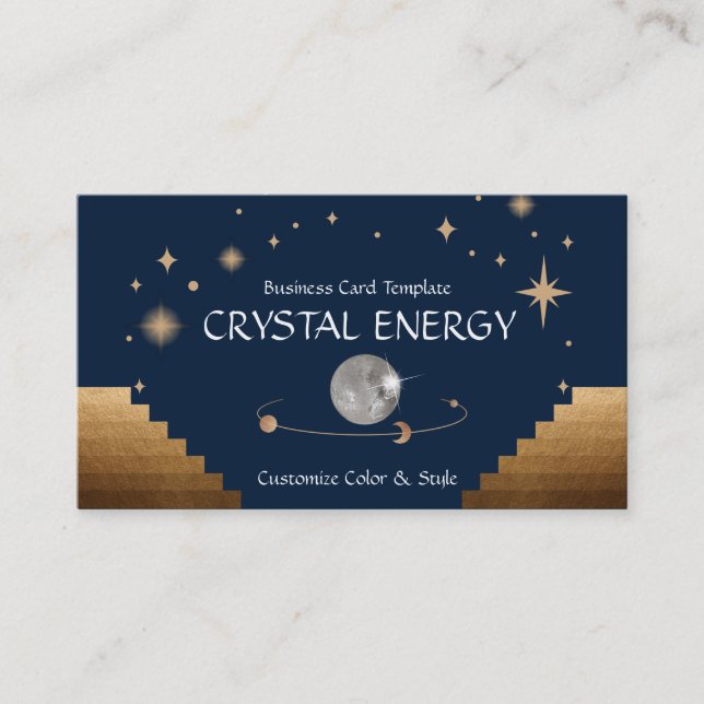 Tarjeta De Visita Reiki y el cristal de la energía (Anverso)
