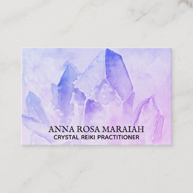 Tarjeta De Visita *~* Reiki Yoga Crystal Cluster Healer Amethyst (Anverso)