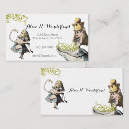 Tarjeta De Visita Reilaboración de Alicia Vintage en el país de las