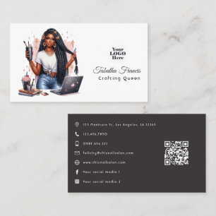 Tarjeta De Visita Reina artística del arte afroamericano con poder