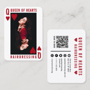 Tarjeta De Visita Reina de Corazones Foto de peluquería femenina mod