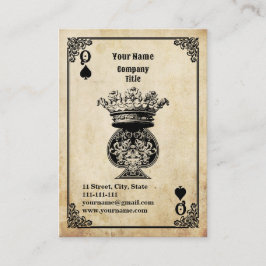 Tarjeta De Visita Reina de espadas Grunge