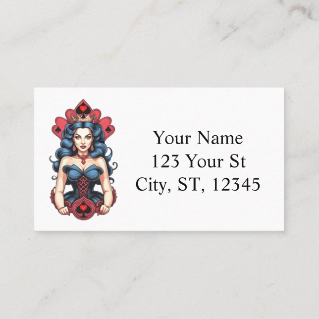 Tarjeta De Visita Reina de espadas Thunder_Cove (Reverso)