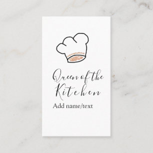 Tarjeta De Visita Reina de la cocina chef cocinando añadir nombre co