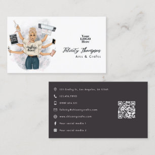 Tarjeta De Visita Reina de la Creación de Manualidades Diseño de Mar
