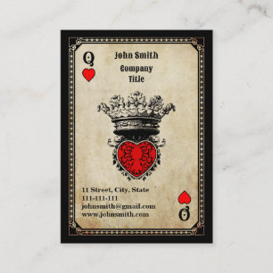 Tarjeta De Visita Reina del corazón grunge