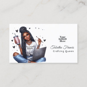 Tarjeta De Visita Reina inspiradora de manualidades afroamericana 