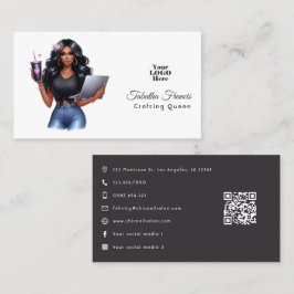 Tarjeta De Visita Reina inspiradora de manualidades afroamericana