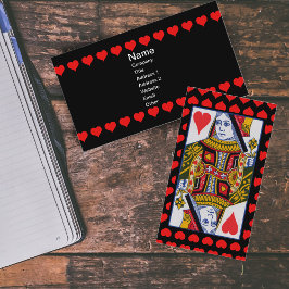 Tarjeta De Visita Reina Ornata de Corazones de color vintage
