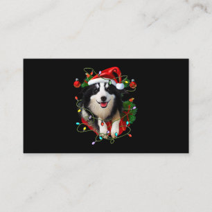 Tarjeta De Visita Reindeo de la frontera Santa Hat Xmas Encende a Ch