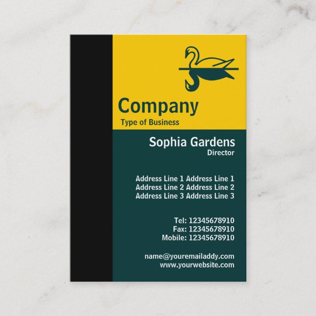 Tarjeta De Visita Relación dorada vertical 01 (Anverso)