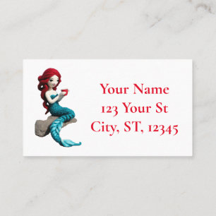Tarjeta De Visita Relajación De Sirena Con Bebida Thunder_Cove