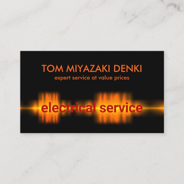 Tarjeta De Visita Relámpago de ondas eléctricas de pulsión (Anverso)