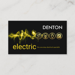 Tarjeta De Visita Relámpagos Eléctricos Potencian Iconos Eléctricos
