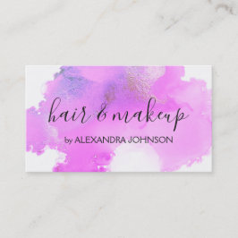 Tarjeta De Visita Relieve metalizado de color morado Wash Girly