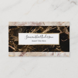 Tarjeta De Visita Relieve metalizado de granito de oro marrón con fi