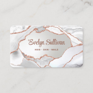 Tarjeta De Visita Relieve metalizado de imitación de White Agate