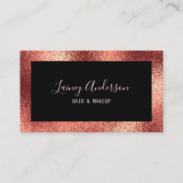 Tarjeta De Visita Relieve metalizado de oro de rosa metálico trendy 