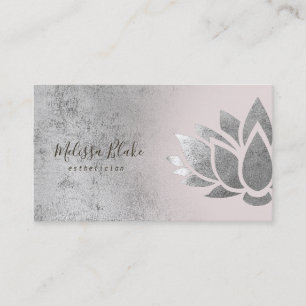 Tarjeta De Visita Relieve metalizado de plata gris falso